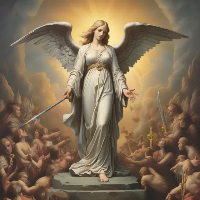 An angel figure holds out a hand, guiding investors towards a fund during the marketing period. GIF investment and financial planning.