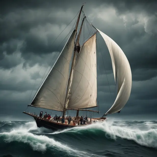 Guarantor sailing boat calming the waters for a weaker bond issuer, ensuring access to financing through guaranteed bonds