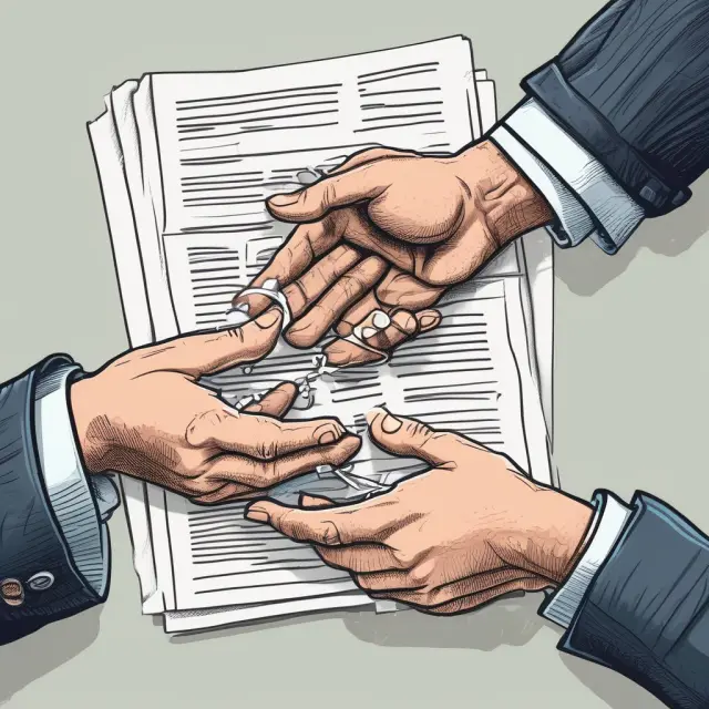 A handshake between two figures representing institutional investors symbolizing the choice between Traditional and Synthetic Guaranteed Investment Contracts