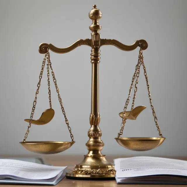Scales of Justice balancing earnings guidance statements and investor expectations, with disclaimers acting as a shield