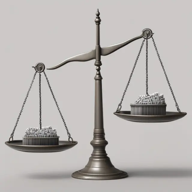 Scale representing market integrity tips towards trust and fairness with balanced access to financial information.