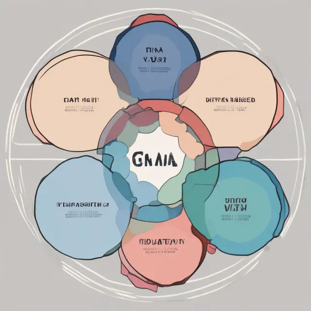 Venn Diagram representing the relationship between GMMA, EMA, and RSI technical indicators.