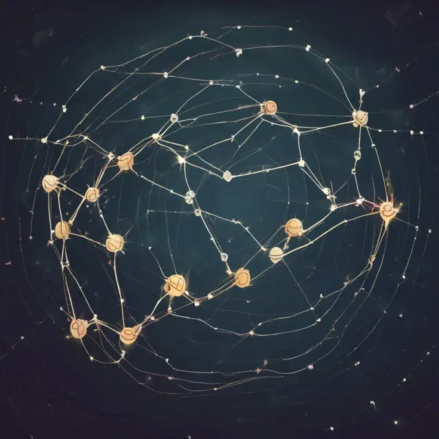 A night sky filled with stars in the shape of overlapping Guppy moving averages, illustrating how this powerful indicator guides traders and investors in diverse markets