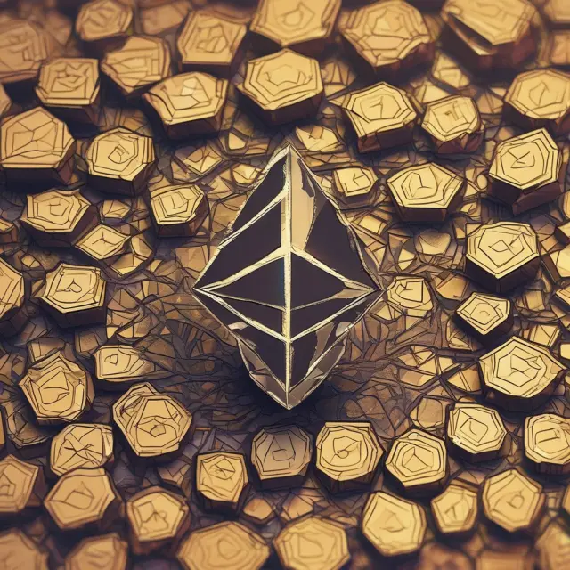 Visualizing Gwei as a microscopic grain representing the base unit in Ethereum transactions, with gas prices flowing through an Ethereum network ecosystem