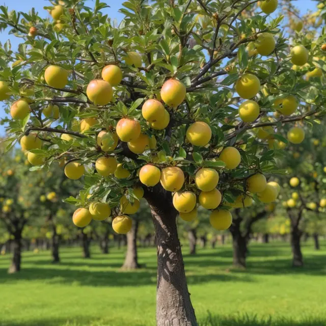 An image of a golden apple tree with an acorn, representing Haas School of Business