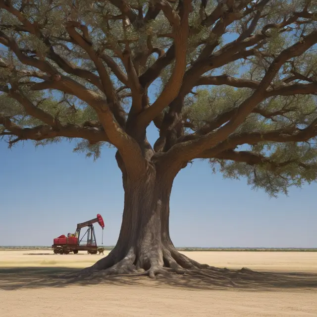 Tree symbolizing habendum clause shielding drilling and production activities, emphasizing oil and gas leases