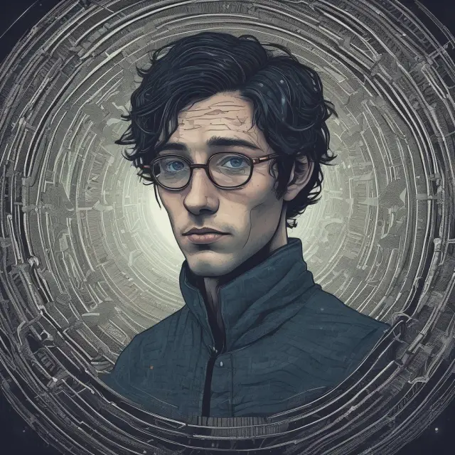 Ethereal hacker weighing privacy and justice scales, symbolizing ethical dilemmas in hacktivist activities.