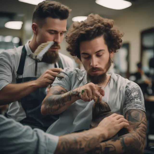 A skilled barber fine-tunes a client