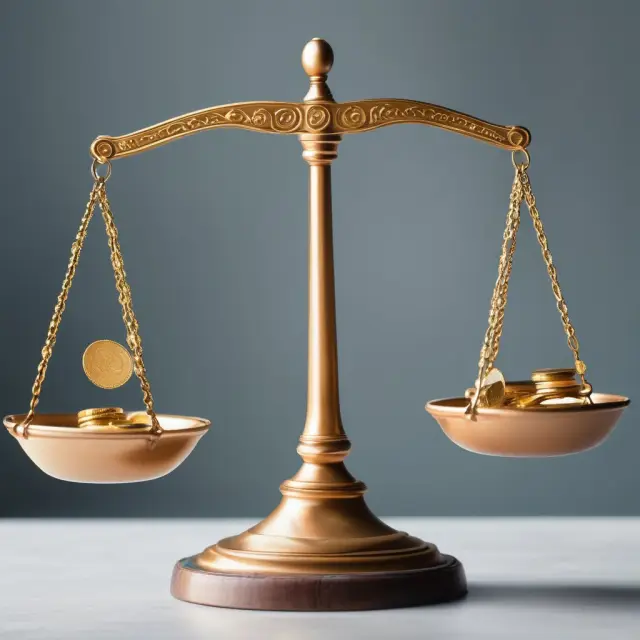 Golden scales represent balanced analysis of advantages and disadvantages for haircuts in finance