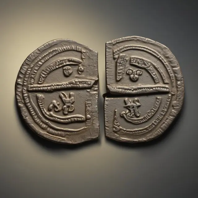 Image of a historical coin divided into halves, representing the rarity and uniqueness of Half Stocks
