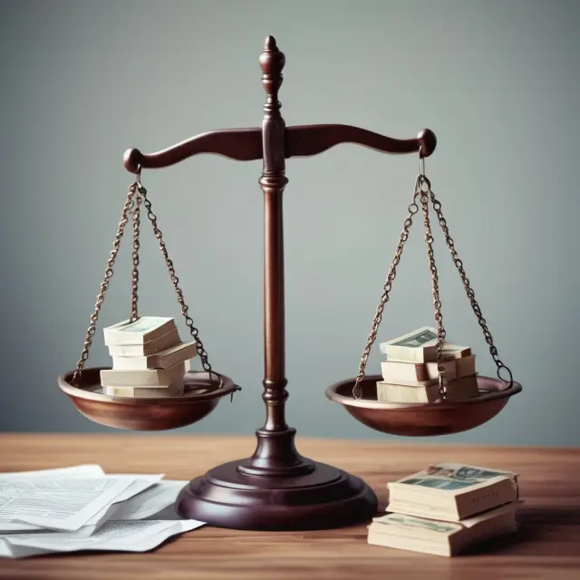 Image of a golden preferred stock symbol with halved par value precariously perched on a scales, representing its impact on dividends and liquidation preference