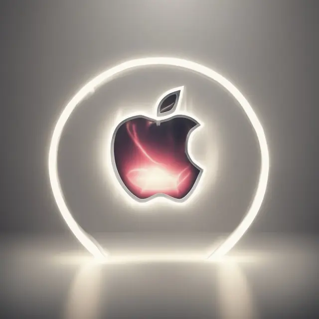 Apple logo surrounded by a glowing halo, illustrating the halo effect