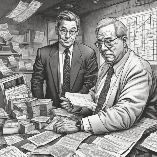 A visual interpretation of the Hamada Equation with Robert Hamada and a fan spreading out to represent the increase in systematic risk due to financial leverage