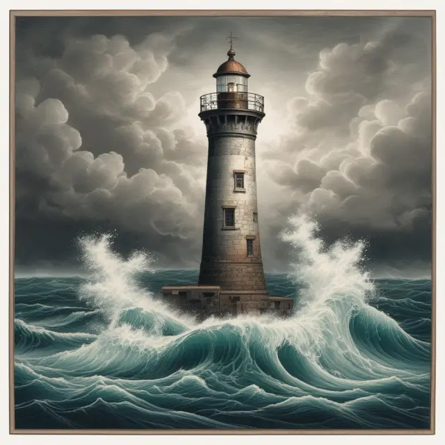 A stormy sea of sellers giving way to a calming lighthouse of buyers during a hammer candlestick