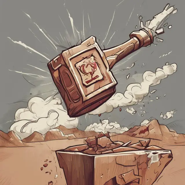 An image depicting a hammer swinging down on Chipotle Mexican Grill