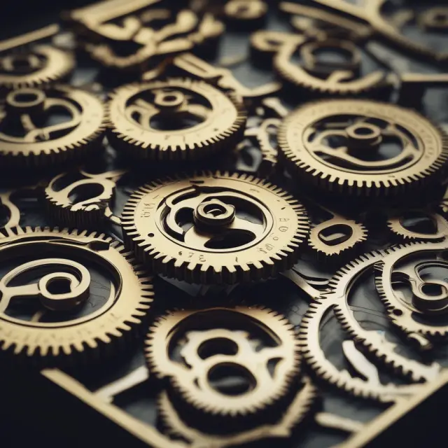 A large mechanical contraption, with scales and interconnected gears, symbolizes the Forex market. The handles represent the crucial gear that allows traders to manage their investments.