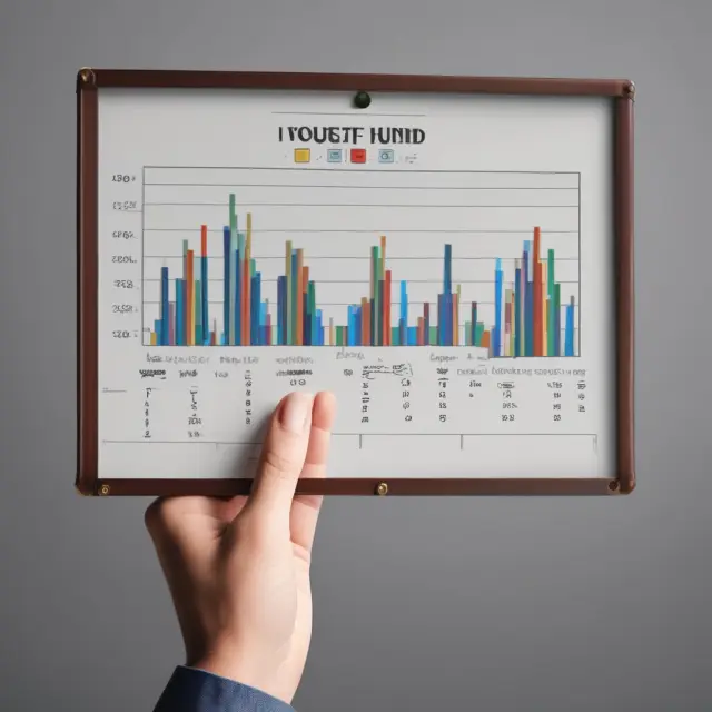 An individual with a passive expression holds a chart of an index fund representing their investment strategy