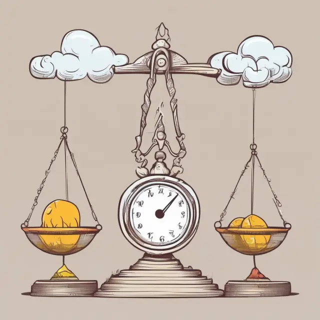 Scale illustrating time and hands-off investments in a disciplined investment strategy.