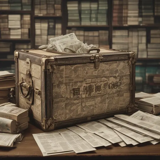 An image of a time capsule opening to reveal historical charts and records representing the milestones and trends of the Hang Seng Index
