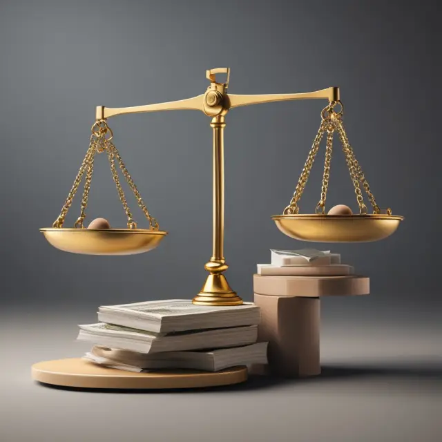 Golden hardhat and property deeds on a balance scale - Hard Money Loans in Real Estate