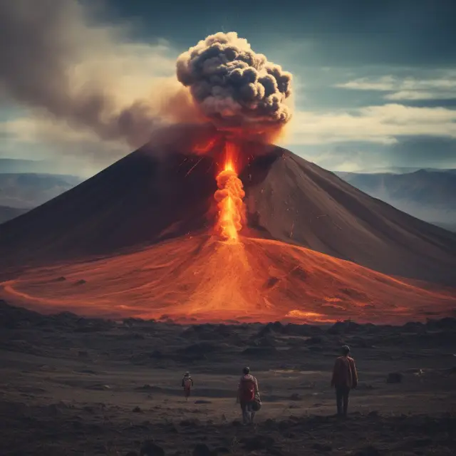 A shield in the form of a volcano protecting investors during interest rate eruptions
