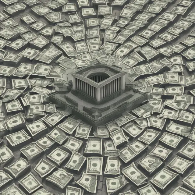 Institutional investors using hard dollars to maintain transparency in their investment decisions, with a clear path symbolizing strategic choices and a magnifying glass representing increased insight