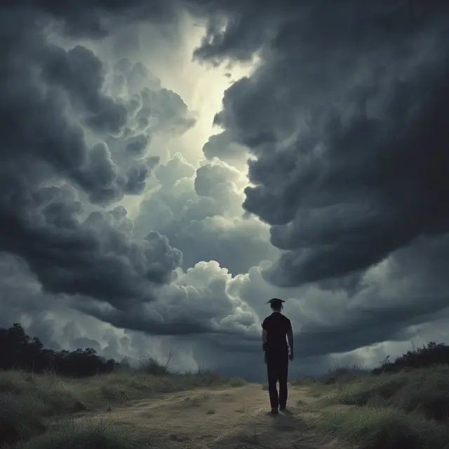 Underwriting standards become more stringent amidst financial instability, depicted as a storm in the insurance industry landscape with underwriters evaluating risks