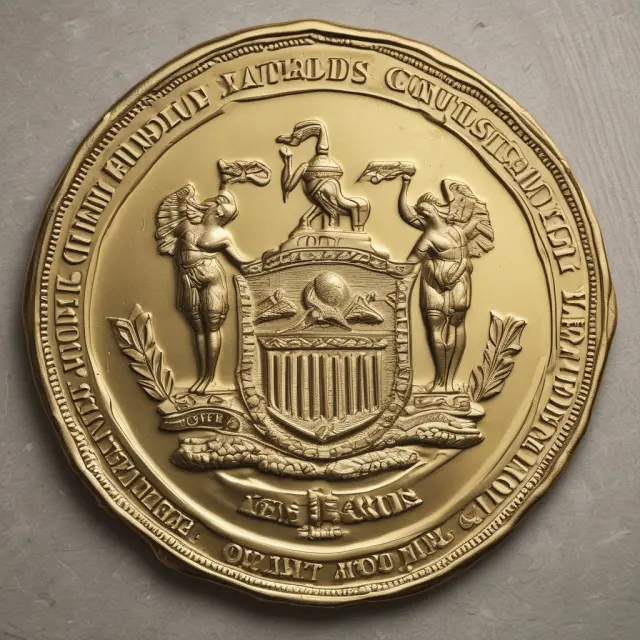 An image of a coin with a government seal on one side and a gold nugget on the other, symbolizing the comparison between fiat currencies and commodity money.