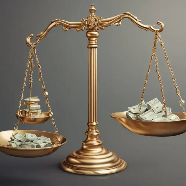 Gold scale with a stable mountain vs. currency scale with a volatile wave, illustrating hard money versus soft money for institutional investors