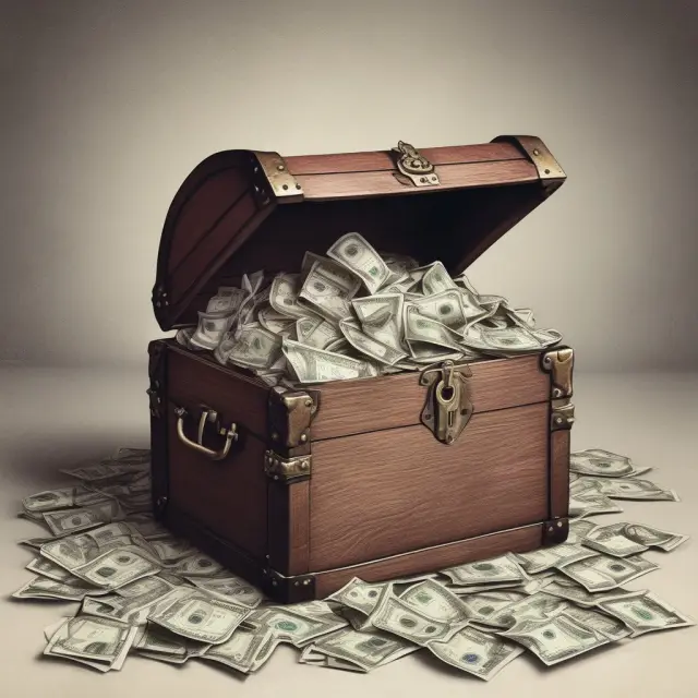A treasure chest filled with golden questions about hard money, answered by wise financial sages