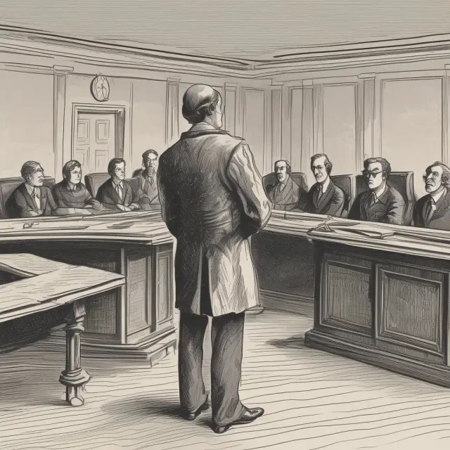 Individual presenting documentation to a jury, demonstrating evidence for successful hardship exemption