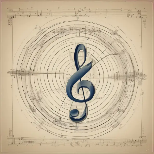 An orchestra with musicians representing numbers, playing their reciprocal notes on instruments to illustrate calculating the harmonic mean