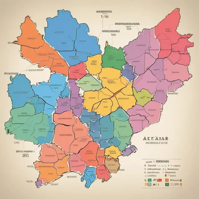 A colorful map of Canada featuring five provinces, each with a distinct symbol representing their harmonized sales tax