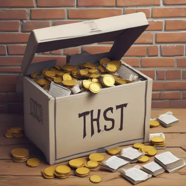Golden coins representing donations and tax-exempt books symbolize Canada
