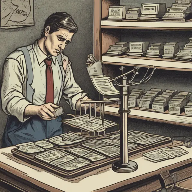 A vendor weighs the cost of goods sold against total sales revenue on a balance scale, as HST weights adjust based on the province