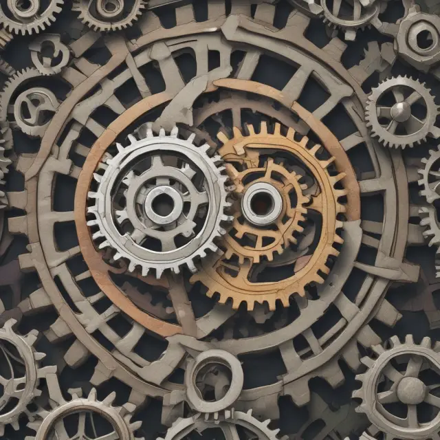 Two gears interconnected, signifying Harvard Business School