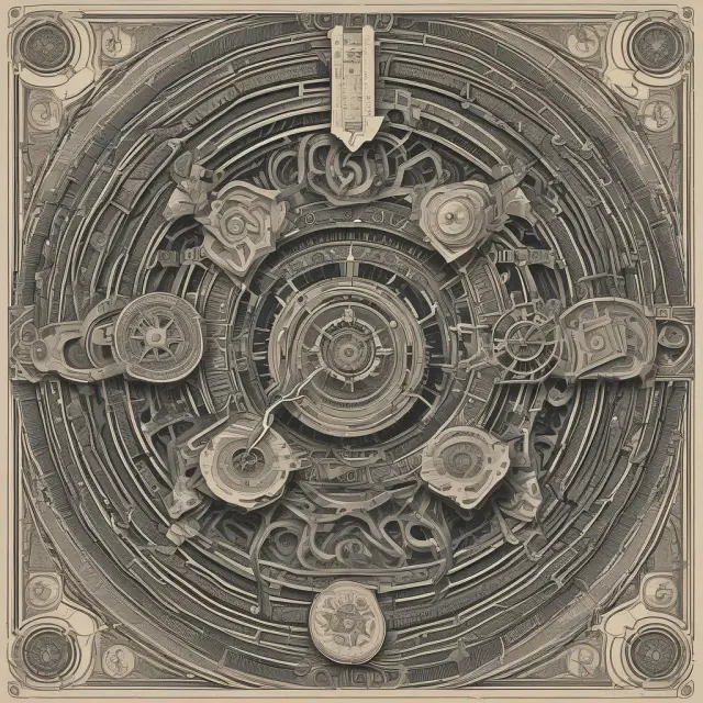 Imagery of interconnected cryptographic keys forming clockwork gears, illustrating secure and time-dependent hashlock transactions.