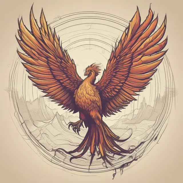 A mythical phoenix emerging from a chart representing economic conditions, illustrating the cyclical nature of hawkish monetary policies.
