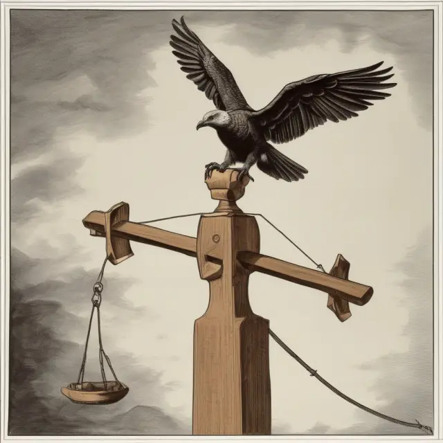 Two birds perched on a seesaw representing inflation hawks and doves working together to maintain monetary policy balance