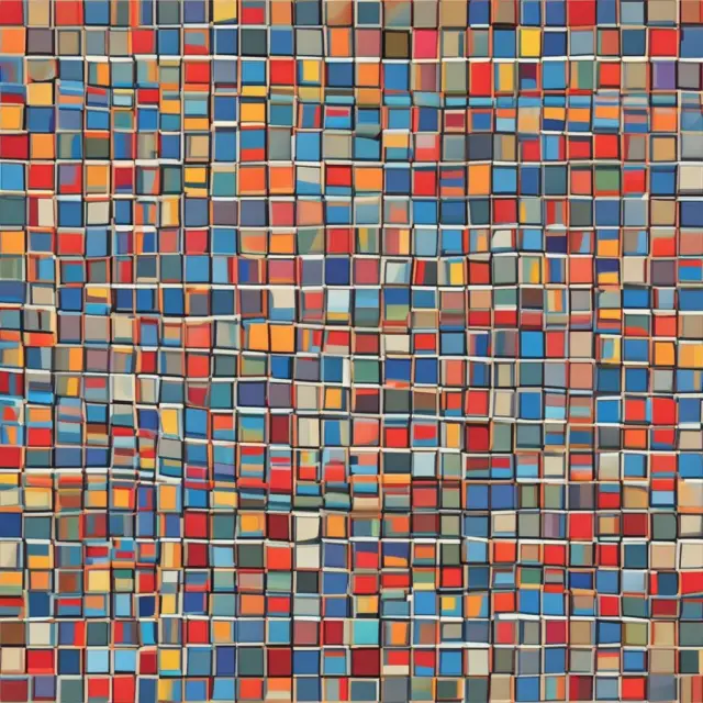 A diverse set of interconnected study tiles, some showing successful reproductions, others depicting failed attempts, symbolizing the mixed results in replicating the Hawthorne Effect.