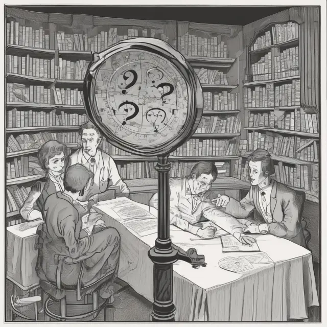 Researchers studying the Hawthorne Effect under the magnifying glass, with subjects represented by question marks