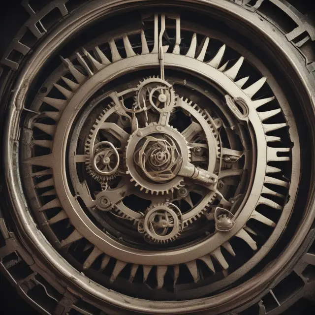 Clockwork gears illustrating the relationship between time, mortality, and hazard rate in various industries