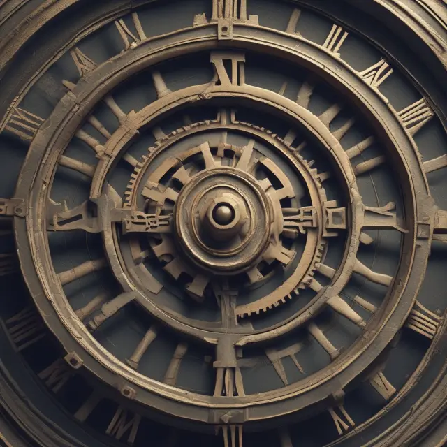 A clock with interconnected gears symbolizing hazard rate applications: insurance, bond pricing, risk assessment.