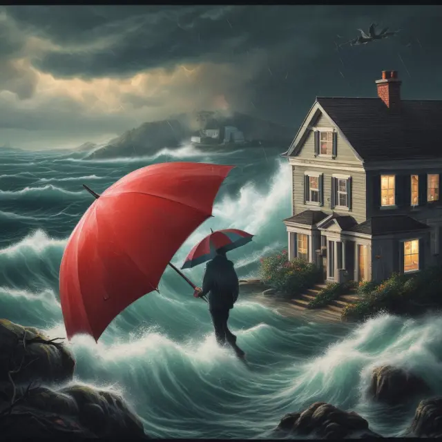 Homeowner shielded by hazard insurance during storm, protecting property