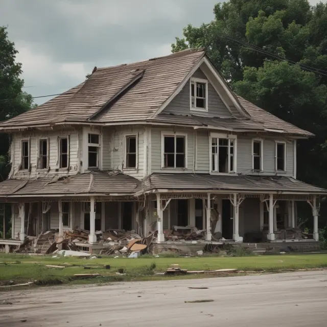 A resilient house enduring storms and fires, demonstrating the comprehensive nature of hazard insurance.