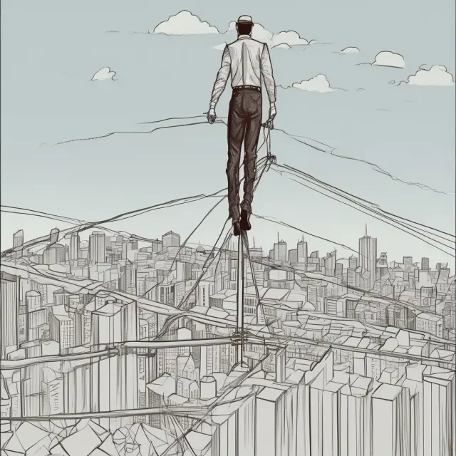 An underwriter balances on a tightrope, assessing applications while considering the risks of disclosed and concealed hazardous activities.
