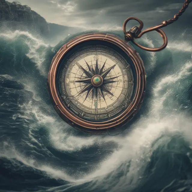 Compass guiding a ship through stormy waters, representing the crucial role of a healthcare power of attorney in navigating medical decisions
