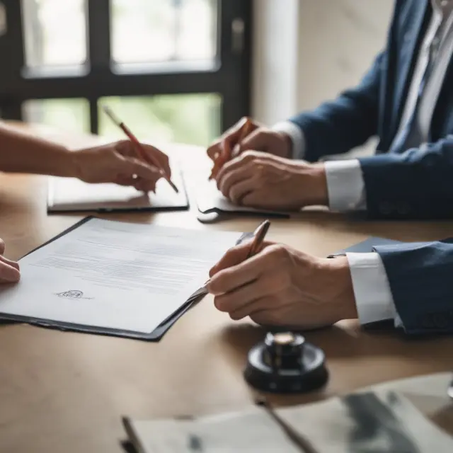 Notary public sealing a healthcare power of attorney, featuring a trustworthy agent standing beside.