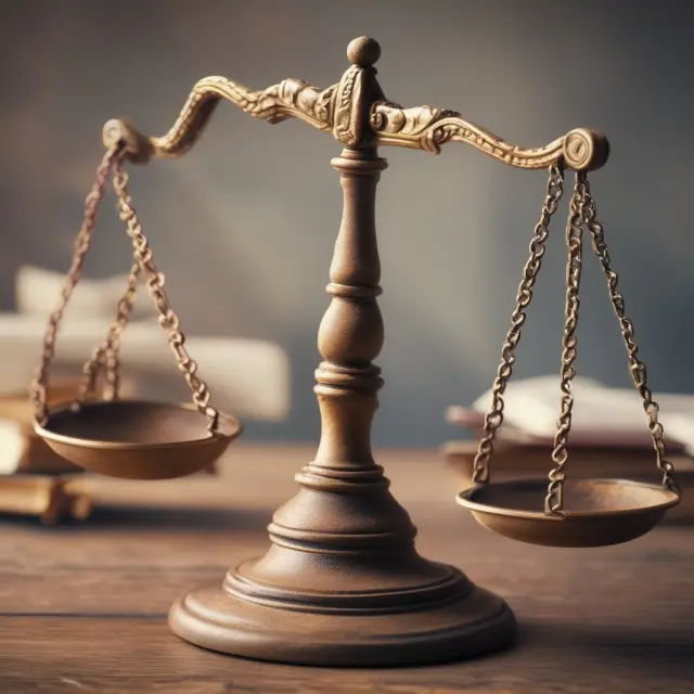 An image of a balanced scale with healthcare power of attorney documents on one pan, investment portfolios on the other, and an ethical compass guiding the balance