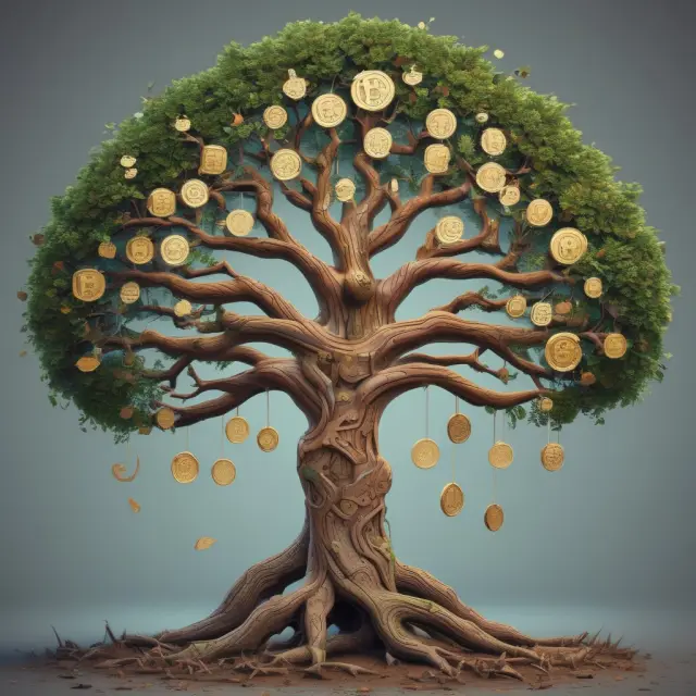 A metaphorical image of an HD tree nurturing the growth of Bitcoin and Ethereum branches for individuals and institutions